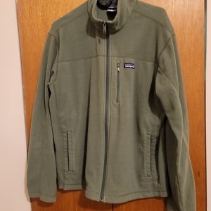Patagonia fleece, jacket, green, medium.